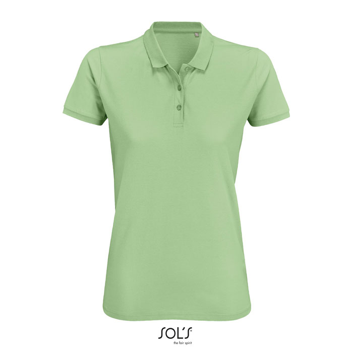 Polo femme coton bio publicitaire 170g - PLANET Vert Glace